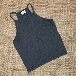 Tilly’s, essentials by full tilt, gray cropped tank top, size: XS